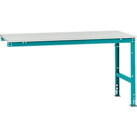 Manuflex Ansatztisch UNIVERSAL Standard, Tischplatte Melamin, 1750x1000, wasserblau