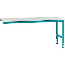 Manuflex Ansatztisch UNIVERSAL Standard, Tischplatte Melamin, 2000x1000, wasserblau