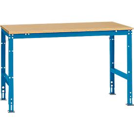 Manuflex Arbeitstisch UNIVERSAL Standard, 1500 x 1000 mm, Multiplex natur, lichtblau