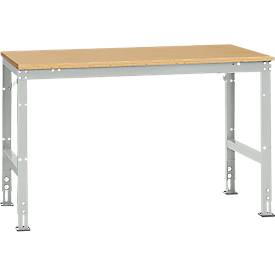 Manuflex Arbeitstisch UNIVERSAL Standard, 1500 x 1000 mm, Multiplex natur, lichtgrau