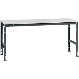 Manuflex Arbeitstisch UNIVERSAL Standard, 2000 x 1000 mm, Kunststoff lichtgrau, anthrazit