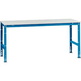 Manuflex Arbeitstisch UNIVERSAL Standard, 2000 x 1000 mm, Kunststoff lichtgrau, lichtblau