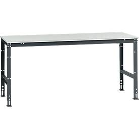 Manuflex Arbeitstisch UNIVERSAL Standard, 2000 x 1000 mm, Melamin lichtgrau, anthrazit