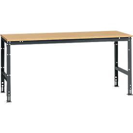 Manuflex Arbeitstisch UNIVERSAL Standard, 2000 x 1000 mm, Multiplex natur, anthrazit