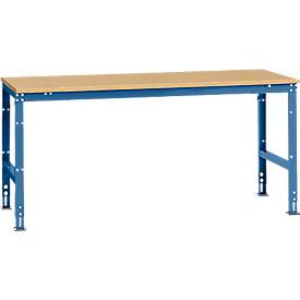 Manuflex Arbeitstisch UNIVERSAL Standard, 2000 x 1000 mm, Multiplex natur, brillantblau