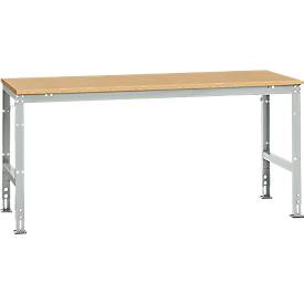 Manuflex Arbeitstisch UNIVERSAL Standard, 2000 x 1000 mm, Multiplex natur, lichtgrau