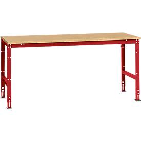 Manuflex Arbeitstisch UNIVERSAL Standard, 2000 x 1000 mm, Multiplex natur, rubinrot