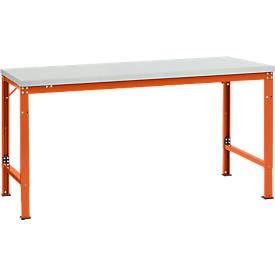 Manuflex Grundtisch UNIVERSAL Spezial, 1750 x 1000 mm, Kunststoff lichtgrau, rotorange