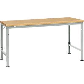 Manuflex Grundtisch UNIVERSAL Spezial, 1750 x 1000 mm, Multiplex natur, lichtgrau