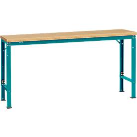 Manuflex Grundtisch UNIVERSAL Spezial, 1750 x 800 mm, Multiplex natur, wasserblau