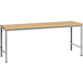 Manuflex Grundtisch UNIVERSAL Spezial, 2000 x 1000 mm, Multiplex natur, alusilber