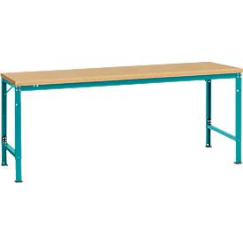 Manuflex Grundtisch UNIVERSAL Spezial, 2000 x 1000 mm, Multiplex natur, wasserblau