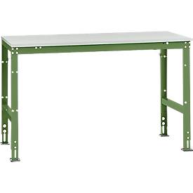 Manuflex Grundtisch UNIVERSAL Standard, Tischplatte Kunststoff, 1500x800, resedagrün