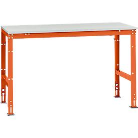 Manuflex Grundtisch UNIVERSAL Standard, Tischplatte Kunststoff, 1500x800, rotorange