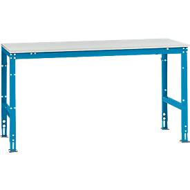 Manuflex Grundtisch UNIVERSAL Standard, Tischplatte Melamin, 1750x800, lichtblau