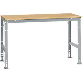 Manuflex Grundtisch UNIVERSAL Standard, Tischplatte Multiplex, 1500x800, alusilber