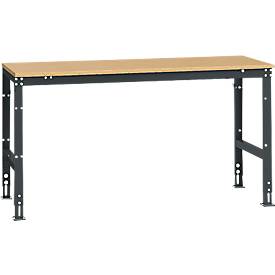 Manuflex Grundtisch UNIVERSAL Standard, Tischplatte Multiplex, 1750x800, anthrazit