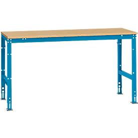 Manuflex Grundtisch UNIVERSAL Standard, Tischplatte Multiplex, 1750x800, lichtblau