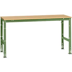 Manuflex Grundtisch UNIVERSAL Standard, Tischplatte Multiplex, 1750x800, resedagrün