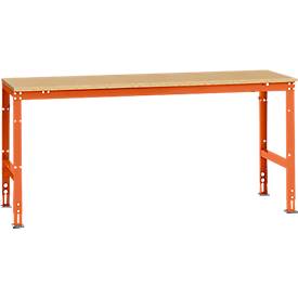 Manuflex Grundtisch UNIVERSAL Standard, Tischplatte Multiplex, 2000x800, rotorange