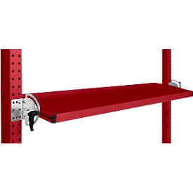 Manuflex Neigbare Ablagekonsole, für Reihe Universal oder Profi, Nutztiefe 195 mm, für Tischbreite 1500 mm, rubinrot
