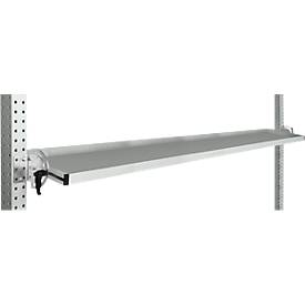 Manuflex Neigbare Ablagekonsole, für Reihe Universal oder Profi, Nutztiefe 195 mm, für Tischbreite 2000 mm, lichtgrau