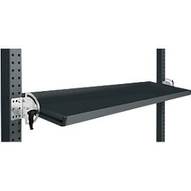 Manuflex Neigbare Ablagekonsole, für Reihe Universal oder Profi, Nutztiefe 345 mm, für Tischbreite 1500 mm, anthrazit