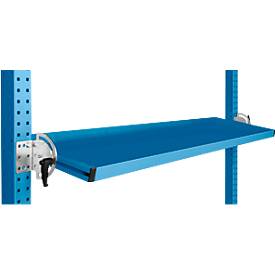 Manuflex Neigbare Ablagekonsole, für Reihe Universal oder Profi, Nutztiefe 345 mm, für Tischbreite 1500 mm, lichtblau