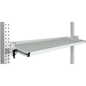 Manuflex Neigbare Ablagekonsole, für Reihe Universal oder Profi, Nutztiefe 345 mm, für Tischbreite 1500 mm, lichtgrau