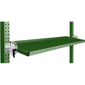 Manuflex Neigbare Ablagekonsole, für Reihe Universal oder Profi, Nutztiefe 345 mm, für Tischbreite 1500 mm, resedagrün