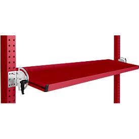 Manuflex Neigbare Ablagekonsole, für Reihe Universal oder Profi, Nutztiefe 345 mm, für Tischbreite 1500 mm, rubinrot