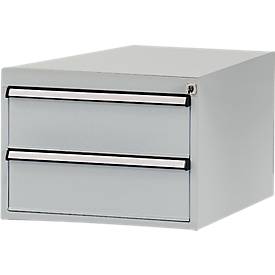 Manuflex Schubladen-Unterbauten, für Werkbank Profi Tiefe 700 mm, alusilber