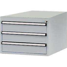 Manuflex Schubladen-Unterbauten, für Werkbank Profi Tiefe 700 mm, alusilber