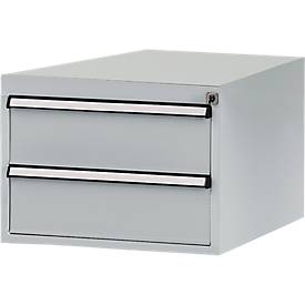 Manuflex Schubladen-Unterbauten, für Werkbank Profi Tiefe 700 mm, alusilber