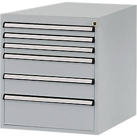 Manuflex Schubladen-Unterbauten, für Werkbank Profi Tiefe 700 mm, alusilber