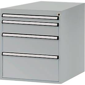 Manuflex Schubladen-Unterbauten, für Werkbank Profi Tiefe 700 mm, alusilber