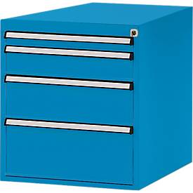 Manuflex Schubladen-Unterbauten, für Werkbank Profi Tiefe 700 mm, lichtblau