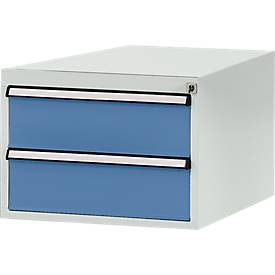 Manuflex Schubladen-Unterbauten, für Werkbank Profi Tiefe 700 mm, lichtgrau/brillantblau