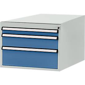 Manuflex Schubladen-Unterbauten, für Werkbank Profi Tiefe 700 mm, lichtgrau/brillantblau