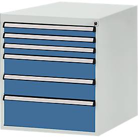 Manuflex Schubladen-Unterbauten, für Werkbank Profi Tiefe 700 mm, lichtgrau/brillantblau