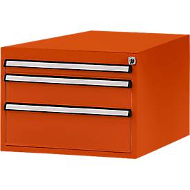 Manuflex Schubladen-Unterbauten, für Werkbank Profi Tiefe 700 mm, rotorange