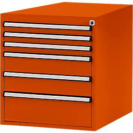 Manuflex Schubladen-Unterbauten, für Werkbank Profi Tiefe 700 mm, rotorange