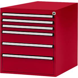 Manuflex Schubladen-Unterbauten, für Werkbank Profi Tiefe 700 mm, rubinrot