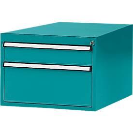 Manuflex Schubladen-Unterbauten, für Werkbank Profi Tiefe 700 mm, wasserblau