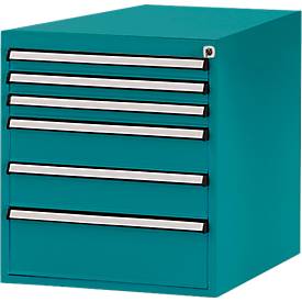 Manuflex Schubladen-Unterbauten, für Werkbank Profi Tiefe 700 mm, wasserblau