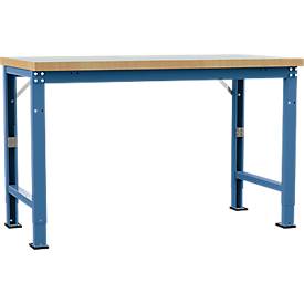 Manuflex Werkbank Profi Spezial, Tischplatte Kunststoff, 1500 x 700 mm, brillantblau