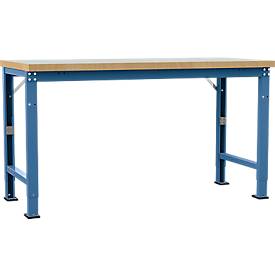 Manuflex Werkbank Profi Spezial, Tischplatte Kunststoff, 1750 x 700 mm, brillantblau