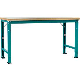 Manuflex Werkbank Profi Spezial, Tischplatte Kunststoff, 1750 x 700 mm, wasserblau