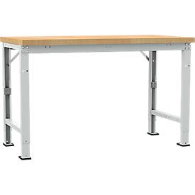 Manuflex Werkbank Profi Spezial, Tischplatte Multiplex, 1500 x 700 mm, lichtgrau