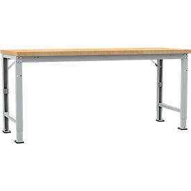 Manuflex Werkbank Profi Spezial, Tischplatte Multiplex, 2000 x 700 mm, alusilber